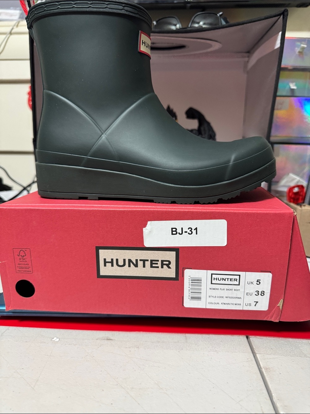 Hunter women Black Ankle Rain Boots